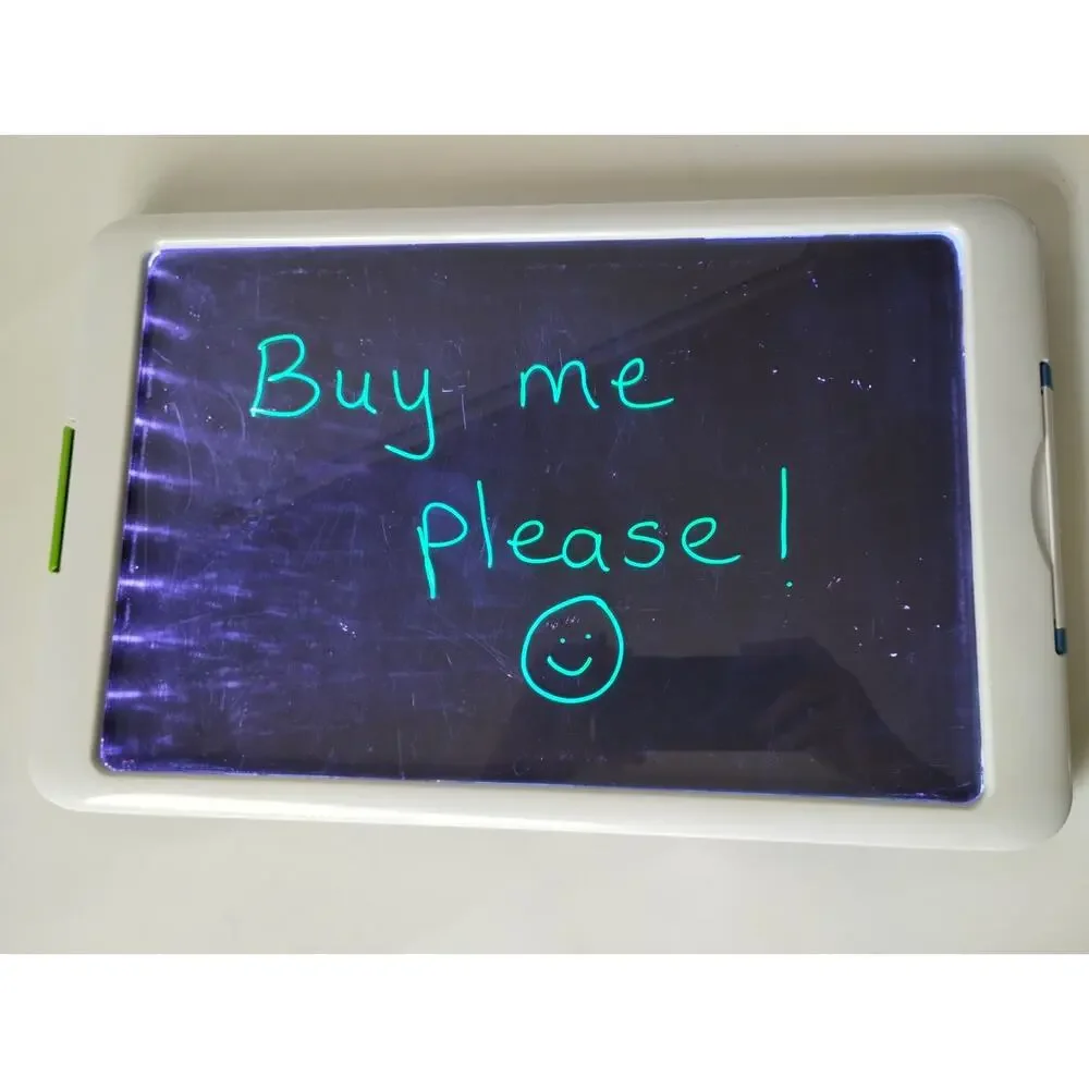 Discovery Kids Neon Glow Drawing Easel - Color Markers 5 Light Modes White